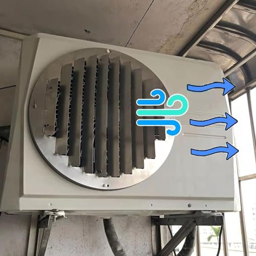 GODARM Guía De Aire De La Unidad Exterior De Aire Acondicionado Guía De Aire Antisoplado De Acero Inoxidable For Cambiar La Dirección del Deflector De Salida De Aire (Redonda)(Diameter 50cm)