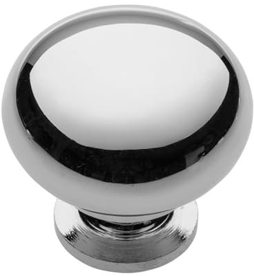 GTV - Knopf BERGAMO Ø 3 cm I Tiradores para muebles con tornillos I Pomos para armario de cocina, tiradores de puerta y cajones, tiradores para muebles I Cromo