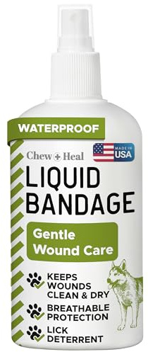 Pet Flüssige Bandage für Hunde - 113.4 g Spray mit Aloe - Wundpflege für Hunde inkl. Schnitte, Schrammen und Stiche - atmungsaktiv und wasserdicht