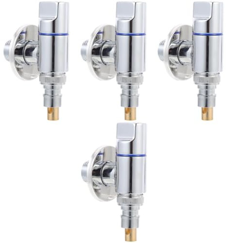 HOMSFOU 4 Stück Waschmaschine Wasserhahn Eckabsperrventile Absperrventile mit Vierteldrehung Badezimmerzubehör Mini-Wasserhahn gewidmet Wasserventil Kugelhahn Waschbecken Rostfreier Stahl