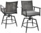 LIFEZEAL Gartenstühle 2er Set, 360° drehbar Gartensessel, Balkonstühle aus Eisen & PE-Rattan, Barhocker Rattanstuhl mit doppellagigem Rattan-Design, belastbar bis 150 kg