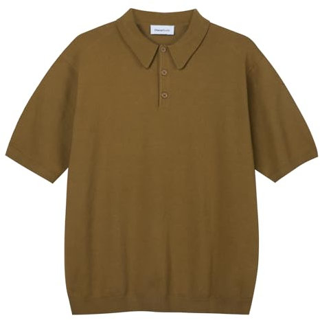 Diana Studio, Polo Rasata in Maglia - Uomo, 100% Cotone, Maniche corte, Casual Fit, Verde Military, L
