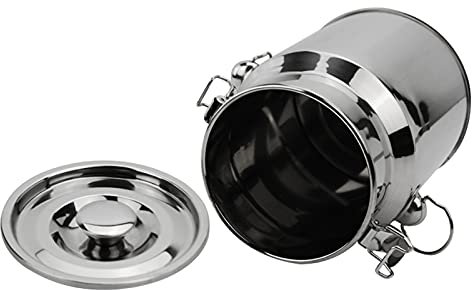 sjdoPulse Latas De Leche Rústicas Jarra De Leche De Acero Inoxidable Sello De Silicona Resistente A Abolladuras Hervir Leche, Salsa, 42L