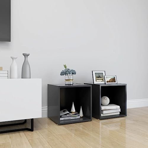 QJBSAVVA TV-Schränke 2 STK, Tv Lowboard Tv Regal Tv Eckschrank Fernsehschrank Holz Geeignet für Kleine Räume Den Flur Wohnzimmer Schlafzimmer Grau 37x35x37 cm Holzwerkstoff