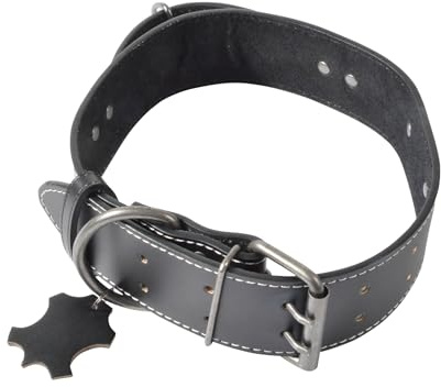 Love Story, Halsband mit Griff, für große Hunde, Leder, Größe 3XL, 80 x 5 cm, Schwarz