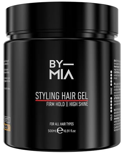 BY MIA Haarstyling Gel 500ml | Fester Halt | Hoher Glanz, Nasslook Haargel | Ultra Halt | Haargel Herren Haargel & Haargel Frauen