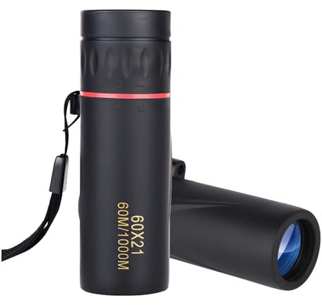 Changtai Monokulares Teleskop, 60x21 Optisches Zoom Monokular Fernrohr Erwachsene Wasserdicht Kompakt Monokular Teleskop für Wildtiere Vogelbeobachtung Reisen Jagd Konzert Sport Camping