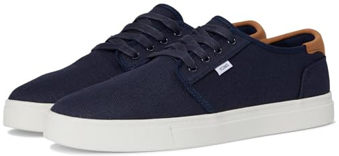 TOMS Carlo 2.0 Herren-Sneaker, Schnürschuhe, Freizeitschuhe, Weiß, Marineblau, 40.5 EU