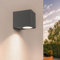 Ledvion - LED Wandlampe Dimmbar, 3W, 2700K, Anthrazit & Cube, GU10 Spot, IP54, Außenlampe