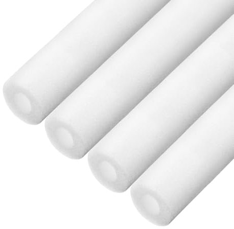 sourcing map 4 Stück Rohrisolierung, Schaumstoffrohr, 25 mm Innendurchmesser, 45 mm Außendurchmesser, Gefrierschutz für Kupferrohre, Weiß