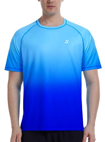 Roadbox Men's SPF 50+ Swim Rash Vest Short Sleeve, UV Sun Protection Shirts Quick Dry, Watersports Breathable Tops for Diving Surfing Running Sport