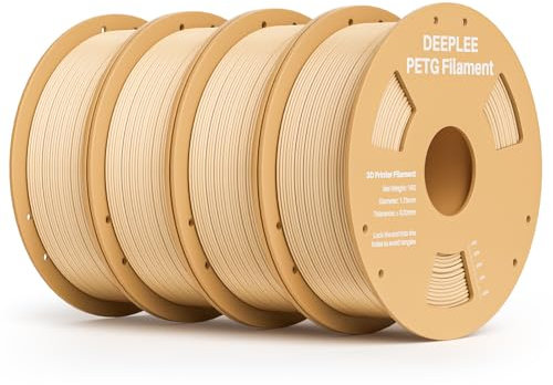 DEEPLEE PETG Filament 1.75mm, 3D Drucker PETG Filament Maßgenauigkeit +/- 0.02 mm für die meisten FDM 3D Drucker, Beige 4KG