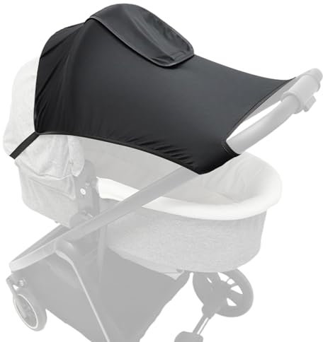 FEMONGY sombrilla carro bebe universal con protección UV 50+, parasol carro bebe - parasol carrito bebe universal, capota universal silla paseo con mirilla, Negro