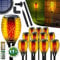 KESSER® Gartenfackel Solar 12er Set Solarleuchten 12 LEDs Flamme mit Wandhalterung + Erdspieß Licht-Sensor Wetterfest Garten Solarleuchte Fackel Lichter LED Gartenlampe Solarlampe Flammenlicht