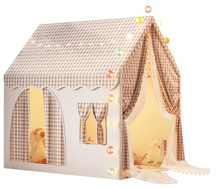 Ergocar Kinderzelt Für Drinnen Und Draußen Doppeltür Schloss Kugel Licht Bunte Flagge Wolke Stern Licht Geeignet Für Kleinkinder Jungen Und Mädchen