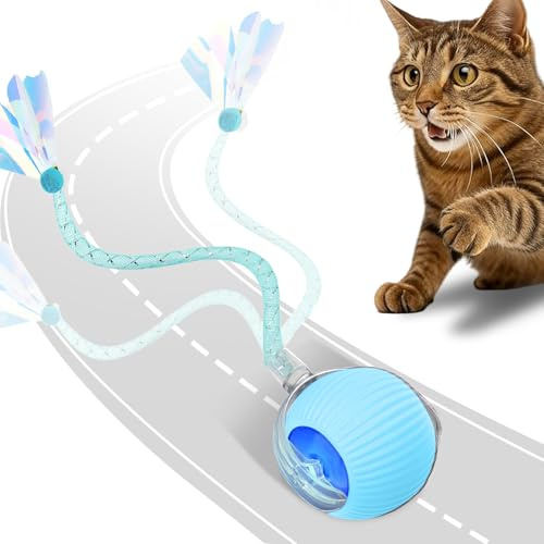 Giocattolo interattivo per gatti Elettrica Rotolante Automatica Intelligente ricaricabili, attivi, gatti, cani, animali domestici evita gli ostacoli materiali durevoli e sicuri 360° automatico