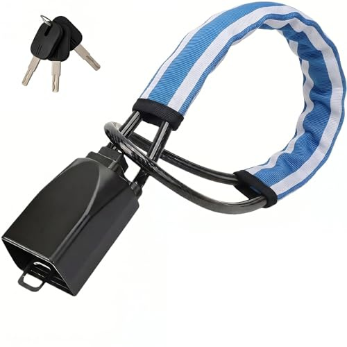 Reflective Steering Wheel Lock,Heavy-Duty Anti-Theft Car Security Lock,BU | Visible Reflective Theft Deterrent,Reinforced Cut-Resistant Steel Cable,Universal Fit for Vans, Cars & Golf Carts,3 Keys