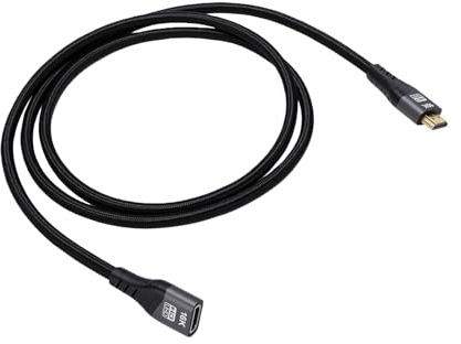 VBESTLIFE 16K HDMI 2.2 Förlängningskabel, 4,9 Fot Hane Till Hona Höghastighetskabel 96Gbps Stöd 16K 60Hz 8K 240Hz, för Bärbar Dator Spelkonsol HDTV