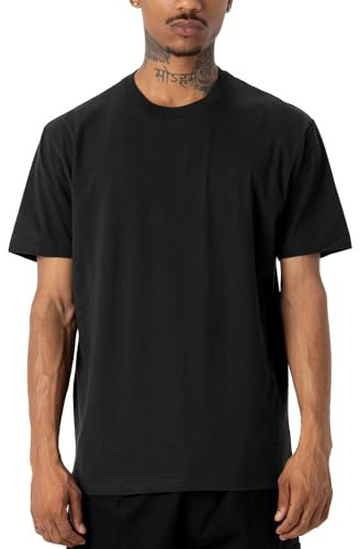 Pro Club Men's Premium Lightweight Short Sleeve T-Shirt, Black, Large