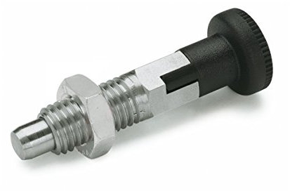 Ganter Normelemente GN 717-4-M6-CK-ST 717-4-M6-CK-ST-Perno de Bloqueo, Plata, Gewinde d2: M6, Set de 2 Piezas
