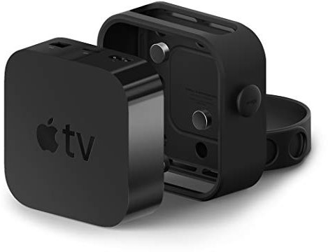 elago Multi Mount Compatible con Apple TV 4K (2021) / HD [No Compatible con Apple TV (2022)] [Tres Opciones de Montaje: Imán, Tornillo, Correa] [Fácil instalación] (Negro)