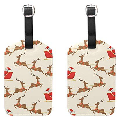 Montoj Rentier Schlitten Santa Claus Koffer-Etiketten, 2 Stück
