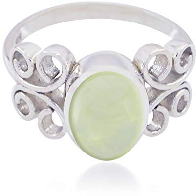 RGPL - echte edelsteine ​​oval cabochon prehnit ring - sterling silber gelb prehnit echte edelsteine ​​ring - mann schmuck geschenk für dank personalisierte ring