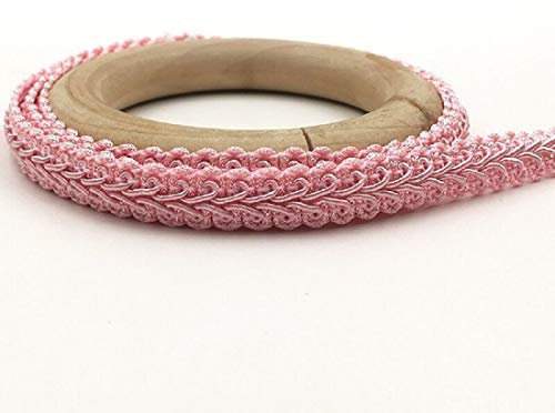 Yalulu 25 Meter Geflochten Zierband Borte aus Dekoband Zierband Geschenkband Spitzenborte Schnur Kordelband Nähen Handwerk Hochzeit Deko (Rosa)