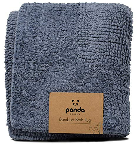 Panda Bamboo Bath Rug 50 x 80 cm - Ultra-Absorbent, Non-Slip and Machine Washable, Spa-like Experience, Sand