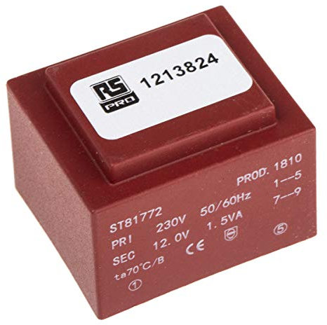 RS PRO Printtrafo, Trafo 230V ac / 1 x 12V ac 1.5VA 1 Ausg. 32.5mm x 27.5mm x 24mm 85g Leiterplattenmontage