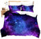 Loussiesd Galaxy Duvet Cover Set Double for Girls Boys Kids Teens Starry Sky Bedding Set Bright Blue Purple Comforter Cover with 2 Pillowcases Stars Soft Microfiber Zipper Unique 3 Pcs