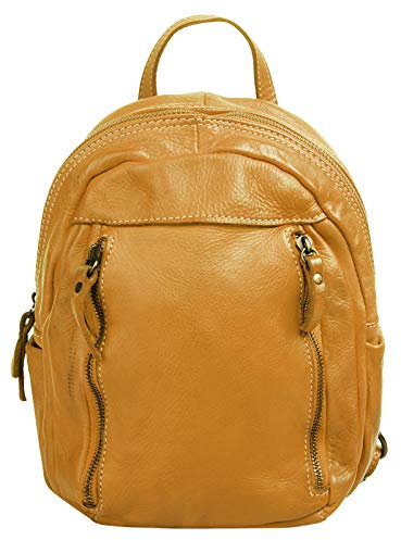 Cluty Rucksack Echt Leder Damen | Made in Italy | Used Look Citytasche | Vintage Mini Daypack | 020894