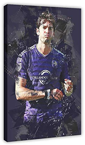 Kaka Poster Fußball 1 Kunstdruck auf Leinwand, Wanddekoration für Wohnzimmer, Schlafzimmer, Dekoration, 60 x 90 cm, Rahmen