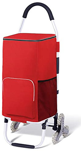 Falytemow Faltbarer Treppensteiger Einkaufswagen 6 Räder 103cm Griffhöhe Utility Cart Oxford Trolley Tasche für Lebensmittel