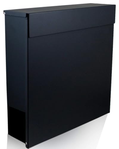BITUXX® Wandbriefkasten 17373 Briefkasten Postkasten Mailbox Letterbox mit Zeitungsfach Dunkelgrau