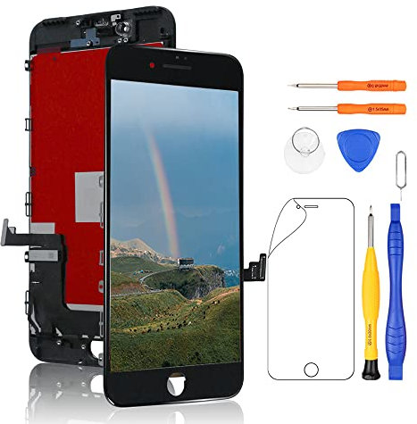 Yodoit for iPhone 7 Plus Screen Replacement Black, 5.5 LCD Display and Touch Digitizer Glass Assembly with Complete Tool Kit and Screen Protector