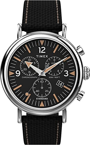 Timex 41 mm Standard Chrono Leather Combo Strap Watch