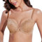 Deyllo Damen Push Up BH mit Blumen Spitze Schalen Bügel BH Gepolstert Elegant(Kamel,85D)
