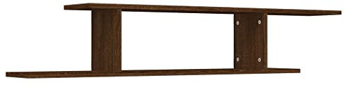 Bussandri Exclusive - TV-Wandregal Braun Eichen-Optik 125x18x23 cm Holzwerkstoff