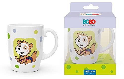 Trötsch Bobo Siebenschläfer Kindertasse grün Geschenktasse aus Porzellan: Kindergeschirr Tasse Porzellan Geschenk Geschenkidee Kinder Lieblingstasse
