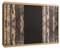 MINIO go for it - Schiebetürenschrank ohne Spiegel Decor I 250x200x62 cm I Kleiderschrank I Geräumig I 2 Stangen I 9 Regalen I Laminierte Platte I Eiche Artisan/Holzmuster und Schwarz