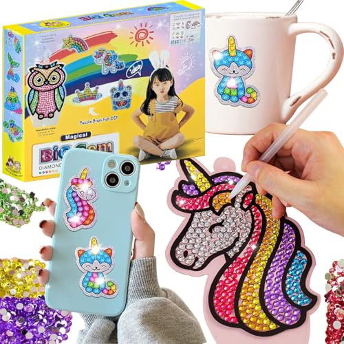Retoo Diamond Painting Set Sticker Einstellbare Helligkeit, 2 Haken für Saugnäpfe, Lichtplatten, Diamond Aufkleber, Tablett, Wachs, Stift zum Anordnen von Diamanten für Kinder