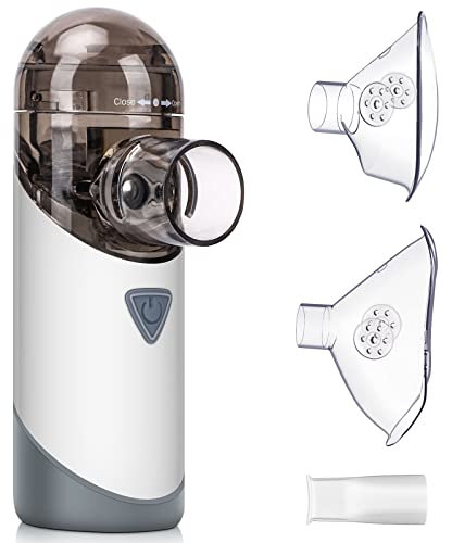 Inhalator Vernebler, Tragbar Inhalationsgerät, Wirksam bei Atemwegserkrankungen, USB Aufladbar, Handlicher Mesh-Vernebler, Geräuscharm, für Erwachsene und Kinder Geeignet