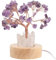 Housoutil Amethyst Kristallbaum Nachtlampe Dekorative Kleine Nachttischlampe Aus Natürlichem Kristall Für Schlafzimmer Für Familie Und Freunde