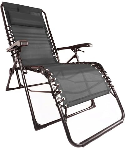Ondis24 Gartenliege Ergolax Multifunktionsliege Sonnenliege Relaxliege bis 110kg, UV- und witterungsbeständig (1, Anthrazit, 84 x 65 x 109 (H) cm)