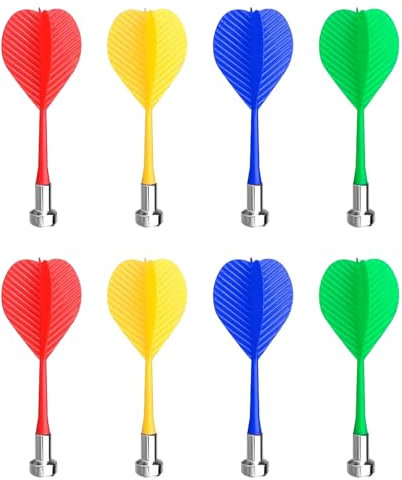 DHWEKU 8 Stück magnetische Dartpfeile Sicherheits-Ersatzpfeile Indoor Game Target Zubehör Soft-Dartpfeile 4 Farbmischung (Grün Rot Gelb Blau)