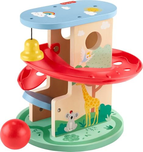 Fisher-Price Baby & Kleinkind Spielzeug Holz Baumhaus Ball Run, 2 Holzteile für Säuglinge ab 9 Monaten