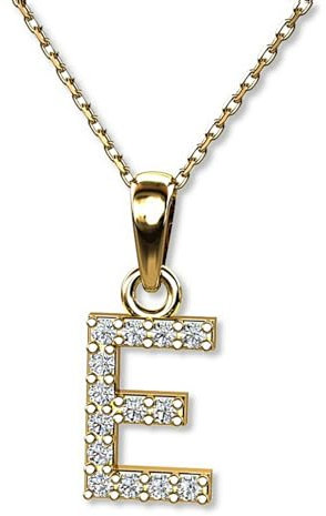 LILLY MARIE Zeitlose Goldkette Mit Buchstabenanhänger Aus 333er Gold Mit Zirkonia Steinen