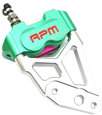 Futaoo Motorcycle 82mm Radial Four Piston Brake Caliper with Transfer Bracket compatible Front Shock Absorber RPM (Color : Green Silver 220mm)