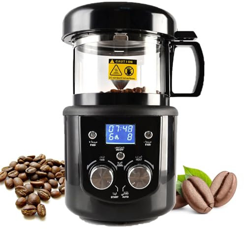 Tostador De Granos De Café Doméstico, Tostador De Café Eléctrico De 1400 W, Tres Funciones Ajustables: Potencia De Fuego/Energía Eólica/Tiempo, con Función De Temporización Tostador De Granos De Café
